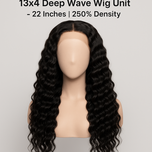 13x4 Deep Wave Wig Unit – 22 Inches | 250% Density