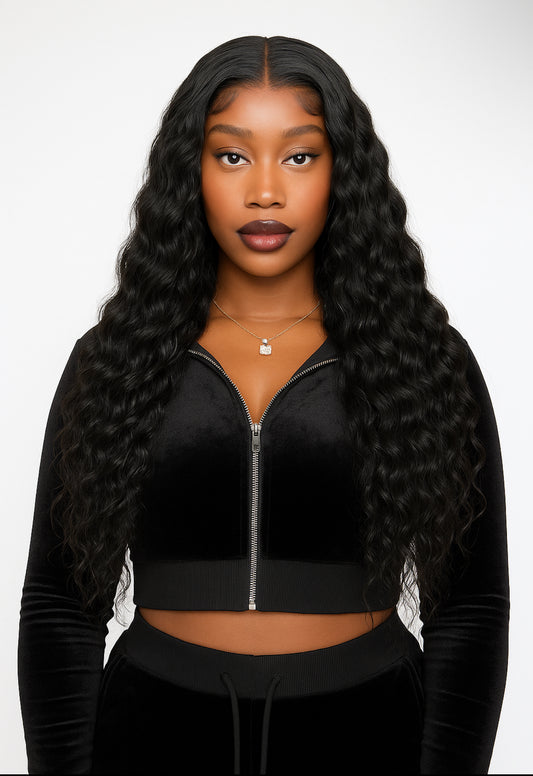 13x4 Deep Wave Wig Unit – 22 Inches | 250% Density